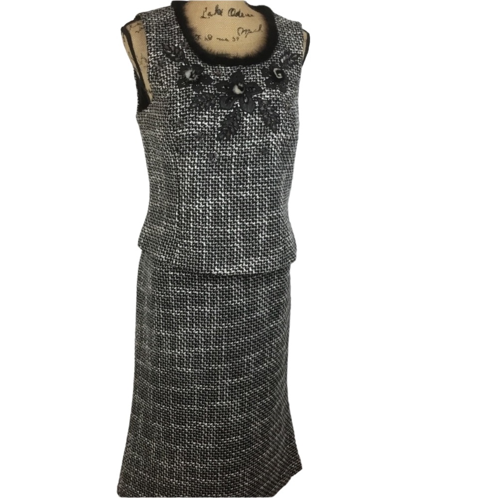 NWT Musani Couture Tweed Skirt Crop Top Set